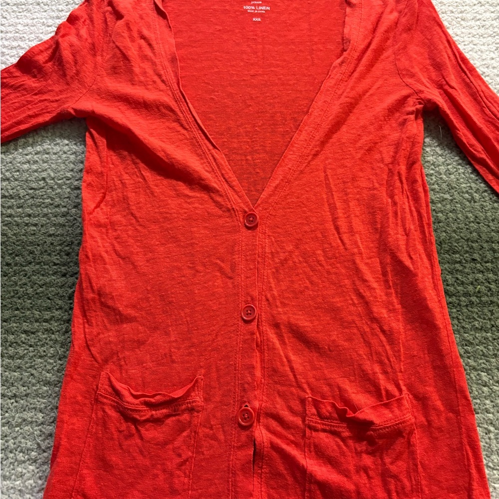 J.Crew Red Lightweight Cardigan - Picture 3 of 5